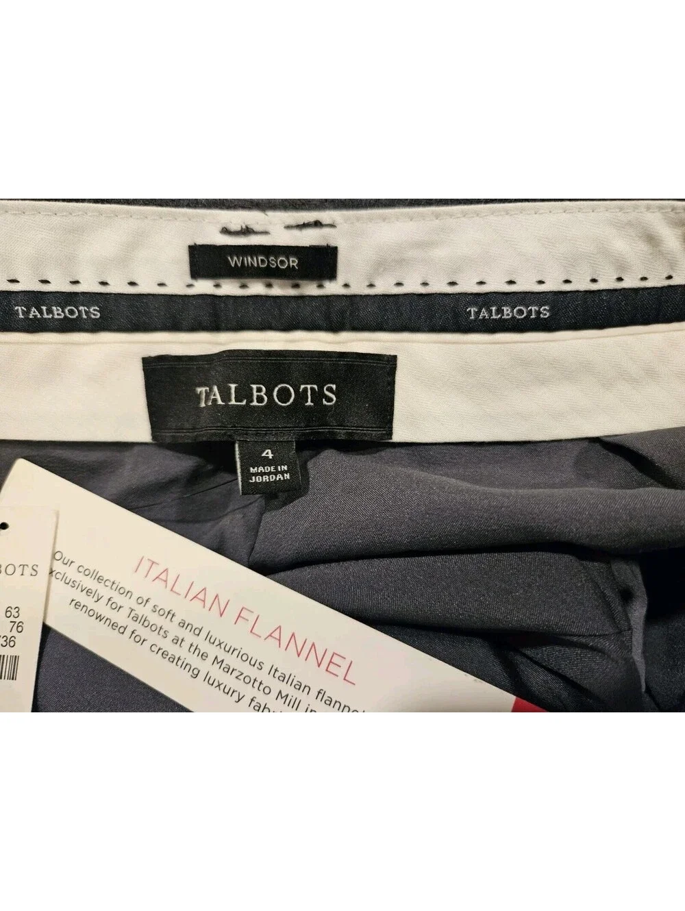 Talbots Size 4 Windsor Italian Flannel Mills Grey Dress Pants *READ*